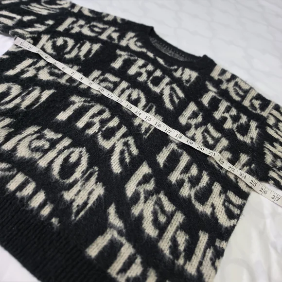 True Religion Monogram Fuzzy Sweater Size Large